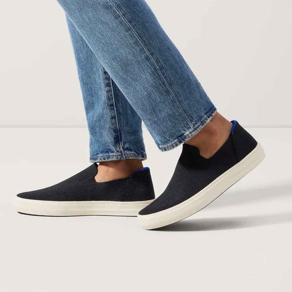 Rothy’s The City Slip On Sneaker – Black Solid, W 10.5/M 9, EUC